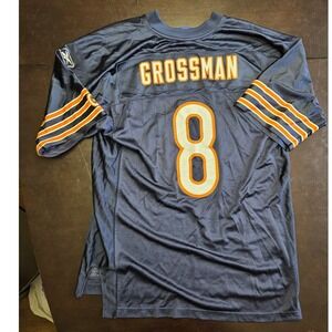 Reebok NFL Chicago Bears Rex Grossman Jersey Size L Navy Orange White